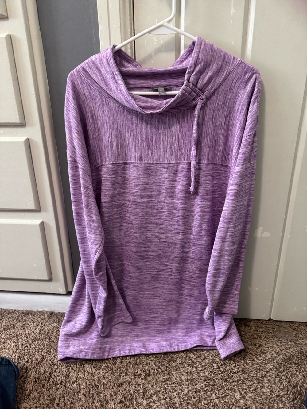 Talbots Heathered Lavender Cowl-Neck Sweater